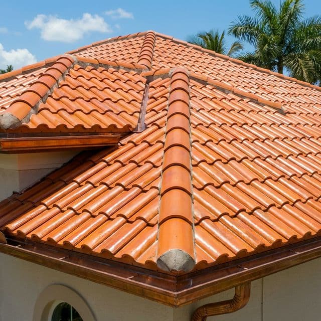 Clean restored tile roof