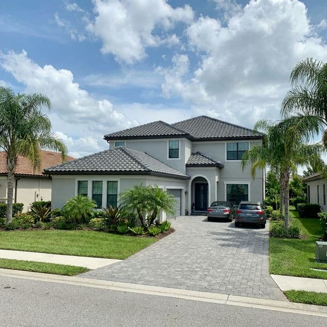 Grey concrete tile roof in FishHawk